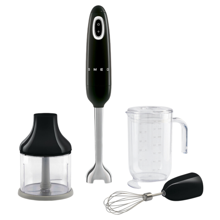 Блендер погружной SMEG с аксессуарами Black (HBF03BLEU)