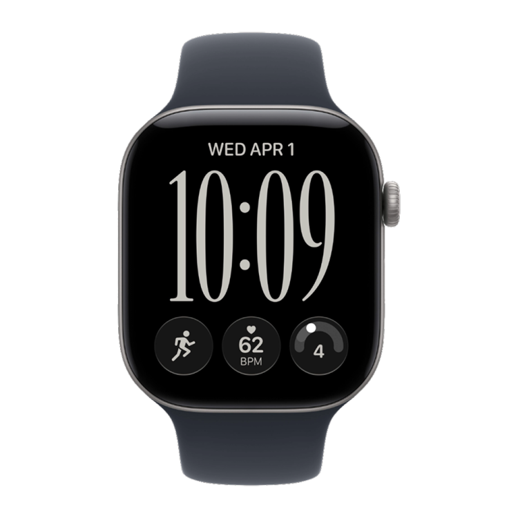 Apple Watch Series 12 GPS 42mm Space Gray Aluminum Case with Navy Blue Sport Band - M/L