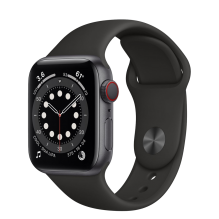 Apple Watch Series 6 GPS + Cellular 40mm Space Gray Aluminum Case with Black Sport Band (M02Q3, M06P3) бу