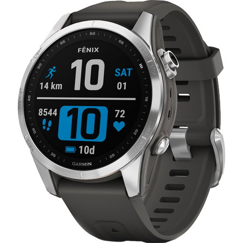 Garmin Fenix 7S Silver with Graphite Band (010-02539-01)