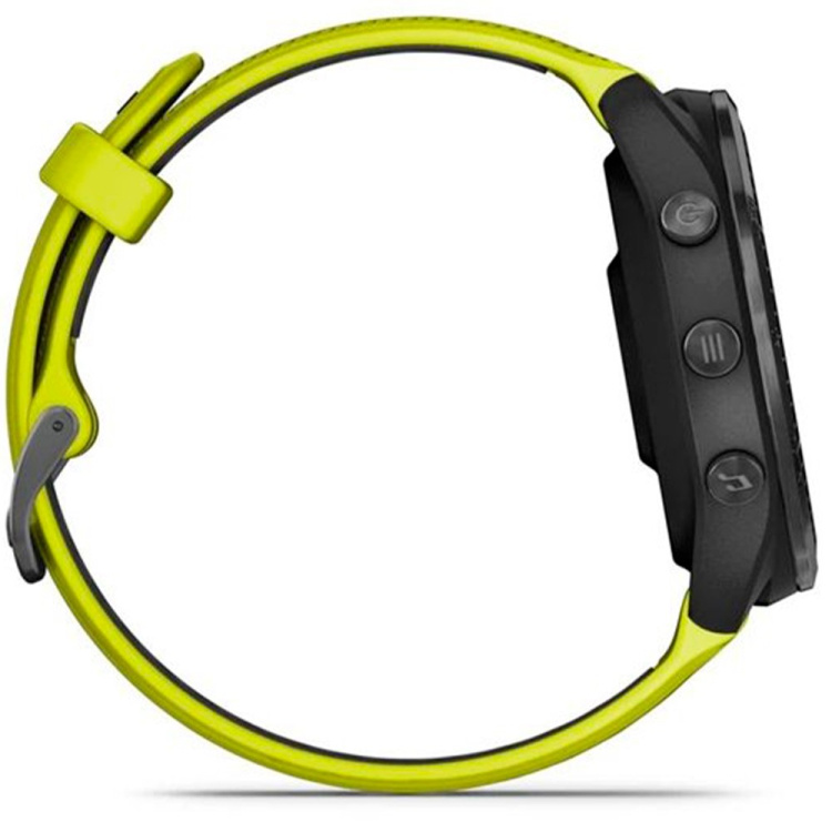 Garmin Forerunner 965 Carbon Gray DLC Titanium Bezel with Black Case and Amp Yellow/Black Silicone Band (010-02809-02/12)