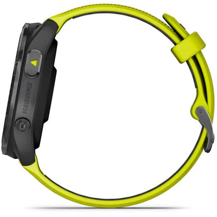 Garmin Forerunner 965 Carbon Gray DLC Titanium Bezel with Black Case and Amp Yellow/Black Silicone Band (010-02809-02/12)