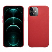 Чехол iCarer для iPhone 12 mini Original Real Leather Series (Red)