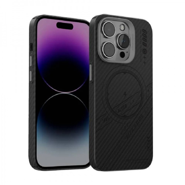 Чехол Blueo для iPhone 15 Pro Max 600D All-Inclusive Aramid Fiber with Magnetic Series (Black)