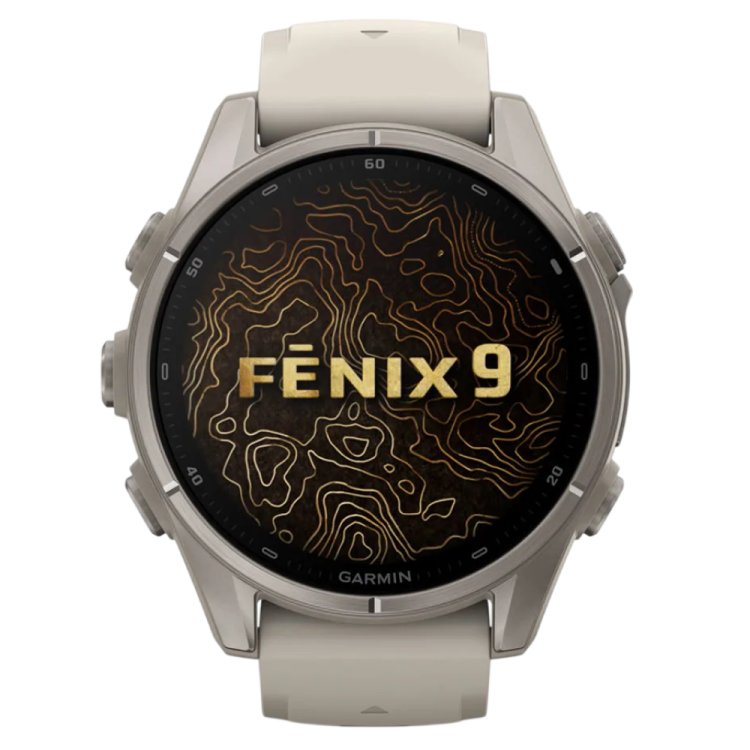 Garmin Fenix 9 43mm AMOLED Sapphire Titanium with Fog Gray Silicone Band (010-04761-00/01)