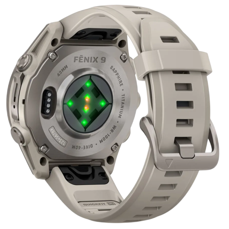 Garmin Fenix 9 43mm AMOLED Sapphire Titanium with Fog Gray Silicone Band (010-04761-00/01)