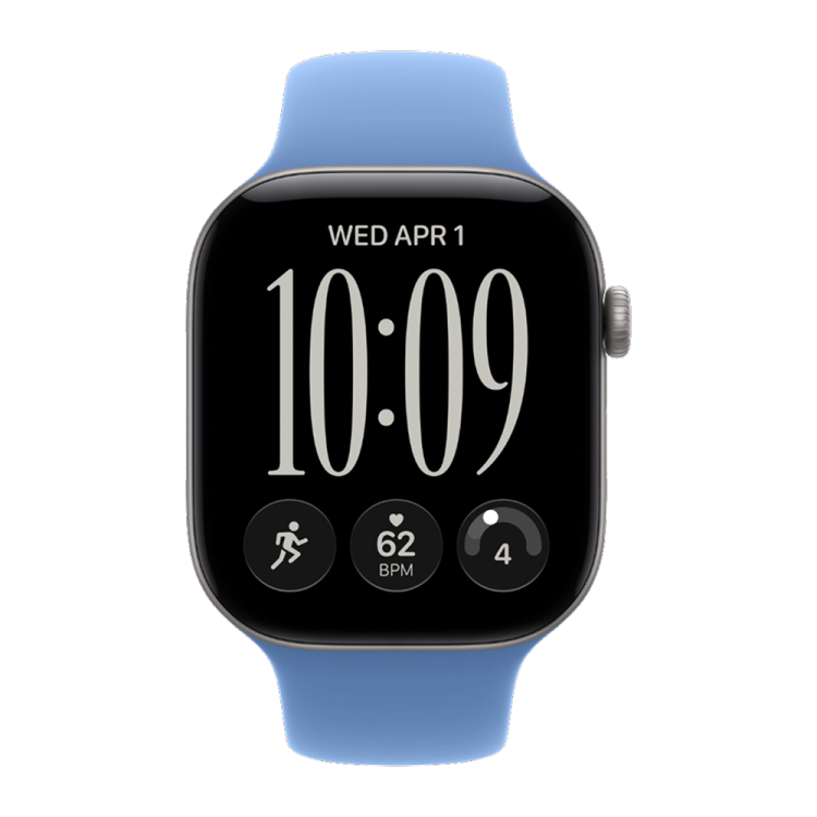 Apple Watch Series 12 GPS 42mm Space Gray Aluminum Case with Wildflower Blue Sport Band - S/M