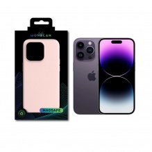 Чохол Monblan для iPhone 14 Pro Magnetic Silicone [MagSafe] Series (Chalk Pink)