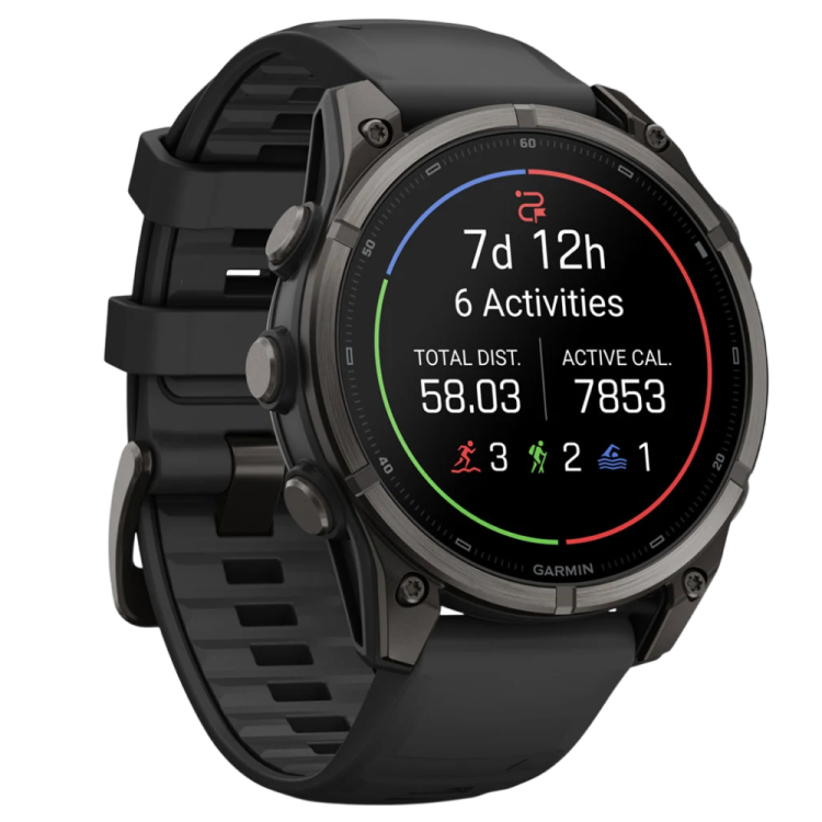 Garmin Fenix 9 47mm AMOLED Sapphire Carbon Gray DLC Titanium with Black Silicone Band (010-04762-10/11)