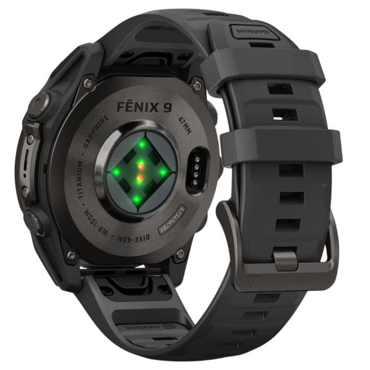 Garmin Fenix 9 47mm AMOLED Sapphire Carbon Gray DLC Titanium with Black Silicone Band (010-04762-10/11)