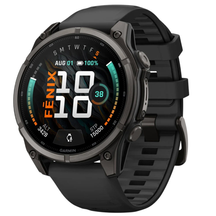 Garmin Fenix 9 47mm AMOLED Sapphire Carbon Gray DLC Titanium with Black Silicone Band (010-04762-10/11)