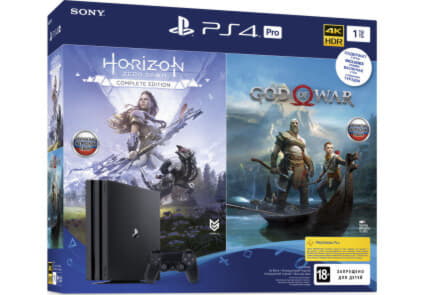 Ігрова консоль Sony PlayStation 4 Pro PS4 Pro 1TB Black GOW + HZD CE Ігрова консоль Sony PlayStation 4 Pro PS4 Pro 1TB Black GOW + HZD CE