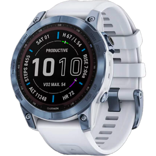 Garmin Fenix 7X Sapphire Solar Mineral Blue DLC Titanium with Whitestone Band (010-02541-14)