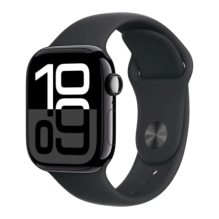 Apple Watch Series 10 GPS 42mm Jet Black Aluminium Case with Black Sport Band - S/M (MWWE3) бу