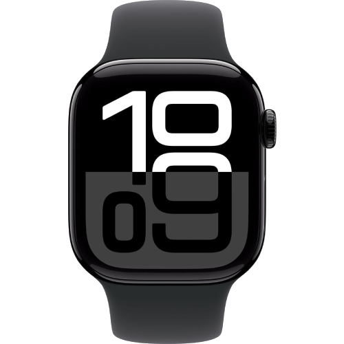 Apple Watch Series 10 GPS 42mm Jet Black Aluminium Case with Black Sport Band - S/M (MWWE3) бу