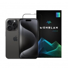Захисне скло Monblan для iPhone 15 Pro 2.5D Anti Static 0.26mm [Dust-Proof] (Black) (+Страхівка 400)