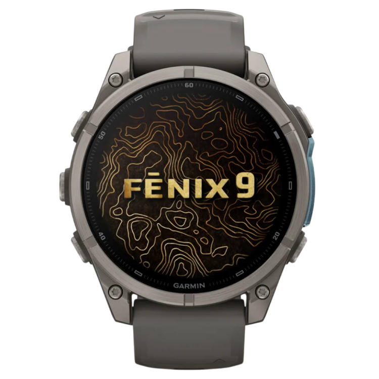 Garmin Fenix 9 47mm AMOLED Sapphire Titanium with Pebble Gray Silicone Band (010-04762-00/01)