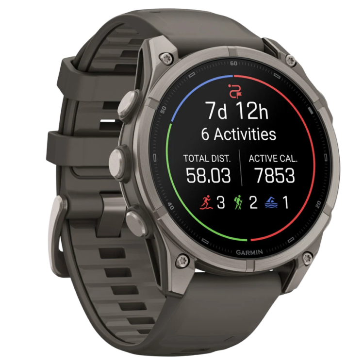 Garmin Fenix 9 47mm AMOLED Sapphire Titanium with Pebble Gray Silicone Band (010-04762-00/01)
