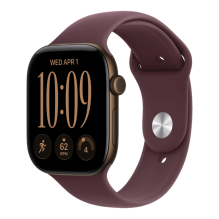 Apple Watch Series 12 GPS 42mm Dark Bronze Aluminum Case with Burgundy Sport Band - M/L