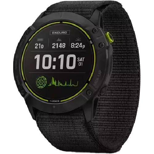 Garmin Enduro Carbon Gray DLC Titanium with Black UltraFit Nylon Strap (010-02408-01)