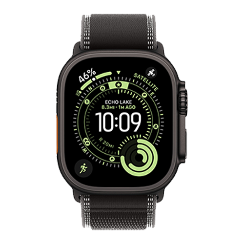 Apple Watch Ultra 3 GPS + Cellular, 49mm Black Titanium Case with Black/Charcoal Trail Loop - S/M (MF1D4) бу