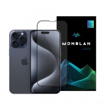 Захисне скло Monblan для iPhone 15 Pro Max 2.5D Anti Static 0.26mm [Dust-Proof] (Black) (+Страхівка 400)