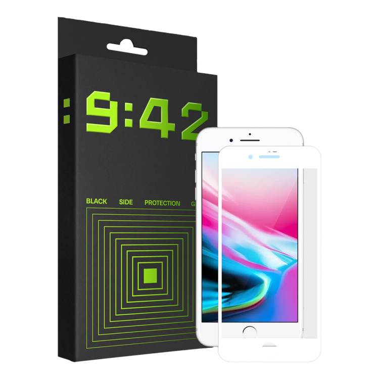 Захисне скло 9:42 BlackSide для iPhone 7/8/SE (White)