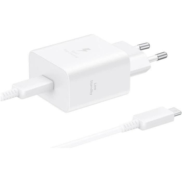 Блок живлення Samsung 45W Travel Adapter (with Type-C cable)	White (EP-T4511XWEGEU)