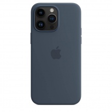 Silicone Case with MagSafe для iPhone 14 Pro (FoxConn) (Storm Blue)
