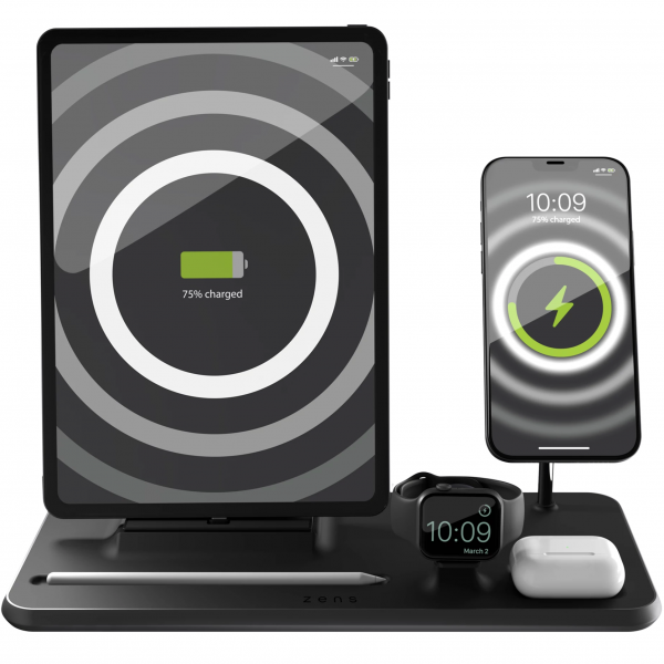 Бездротова зарядка Zens 4in1 MagSafe + Watch + iPad (Black)