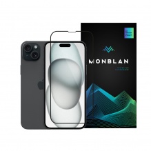 Захисне скло Monblan для iPhone 15 2.5D Anti Static 0.26mm [Dust-Proof] (Black) (+Страхівка 400)
