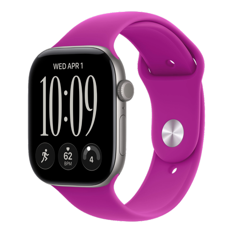 Apple Watch Series 12 GPS 46mm Space Gray Aluminum Case with Magenta Sport Band - M/L