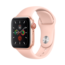 Apple Watch Series 5 40mm Gold GPS + Cellular Aluminium Case with Pink Sport Band (MWWP2)