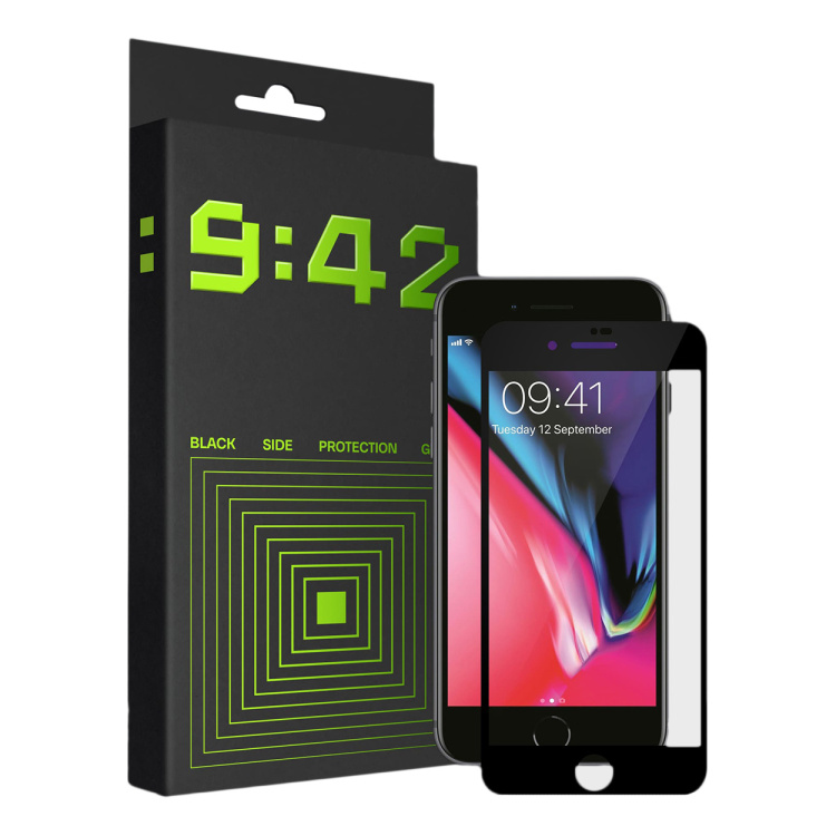 Захисне скло 9:42 BlackSide для iPhone 7/8+ (Black)