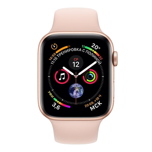 Apple Watch Series 4 GPS 44mm Gold Aluminum Case with Pink Sand Sport Band (MU6F2) бу