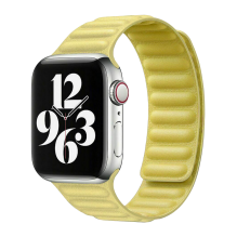 Ремінець для Apple Watch 42/49 Leather Link Series (Yellow)