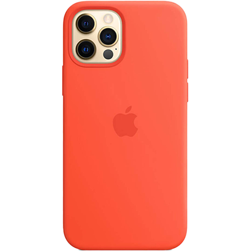 Чохол Apple Silicone Case для iPhone 12 Pro Max with MagSafe (Electric Orange)