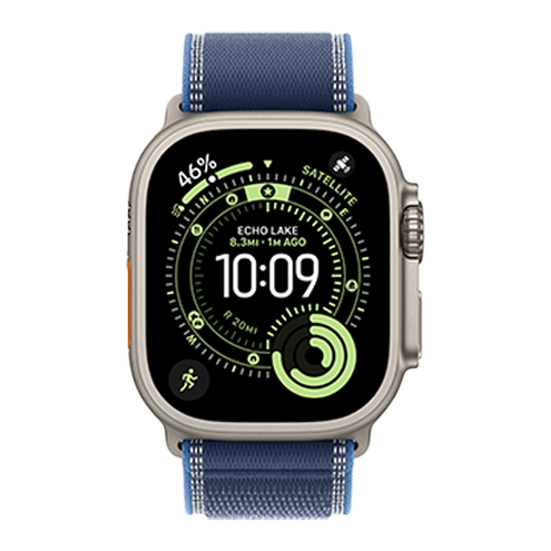Apple Watch Ultra 3 GPS + Cellular, 49mm Natural Titanium Case with Blue/Bright Blue Trail Loop - M/L (MEWU4) бу