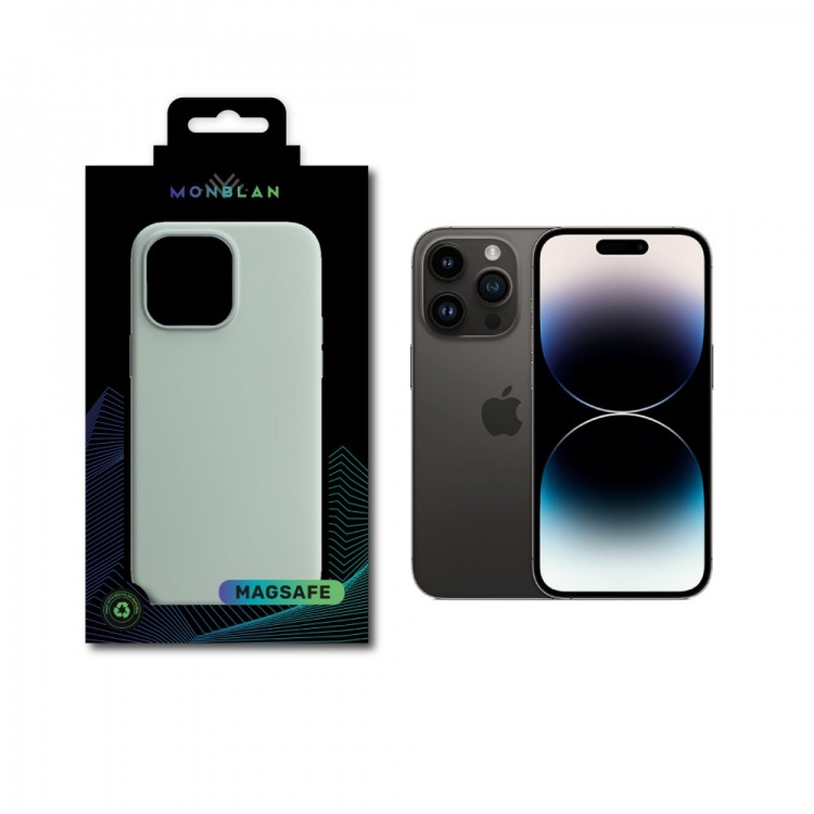 Чехол Monblan для iPhone 14 Pro Magnetic Silicone [MagSafe] Series (Succulent)