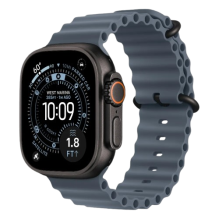 Apple Watch Ultra 4 GPS + LTE, 49mm Black Titanium Case with Anchor Blue Ocean Band