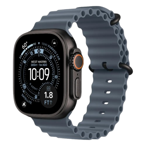Apple Watch Ultra 4 GPS + LTE, 49mm Black Titanium Case with Anchor Blue Ocean Band
