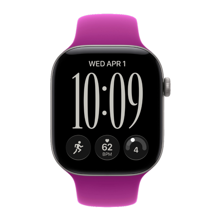 Apple Watch Series 12 GPS 42mm Space Gray Aluminum Case with Magenta Sport Band - M/L