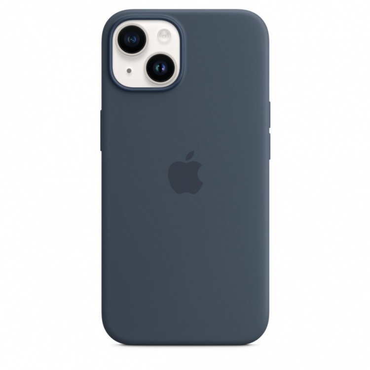 Silicone Case with MagSafe для iPhone 14 Plus (FoxConn) (Storm Blue)
