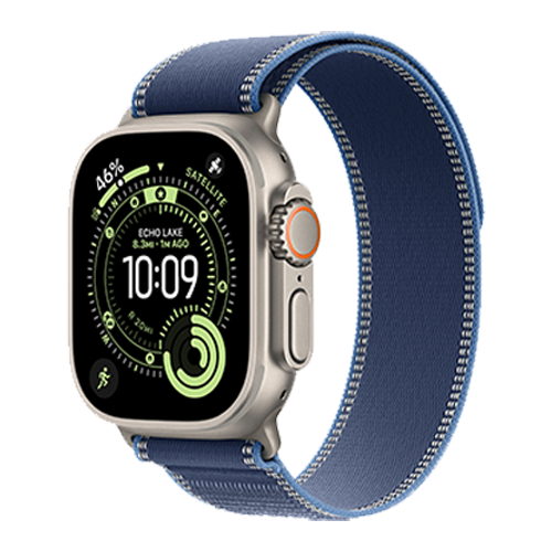 Apple Watch Ultra 3 GPS + Cellular, 49mm Natural Titanium Case with Blue/Bright Blue Trail Loop - S/M (MEWR4) бу