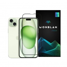 Захисне скло Monblan для iPhone 15 Plus 2.5D Anti Static 0.26mm [Dust-Proof] (Black) (+Страхівка 400)