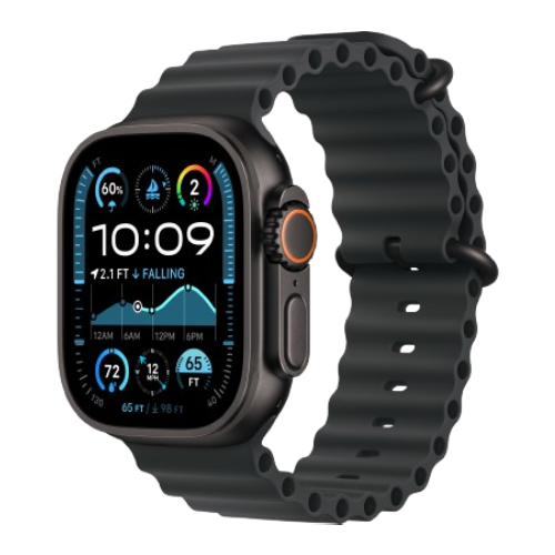 Apple Watch Ultra 2 49mm Black Titanium Case with Black Ocean Band 2024 (MX4P3)