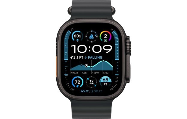 Apple Watch Ultra 2 49mm Black Titanium Case with Black Ocean Band 2024 (MX4P3)