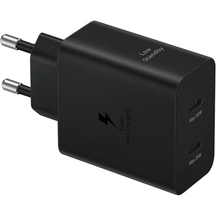 Блок живлення Samsung 50W 2xUSB-С (with Type-C cable), Black (EP-T5020XBEGEU)