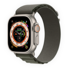 Apple Watch Ultra 49mm Titanium Case with Green Alpine Loop Large (MQFP3) бу