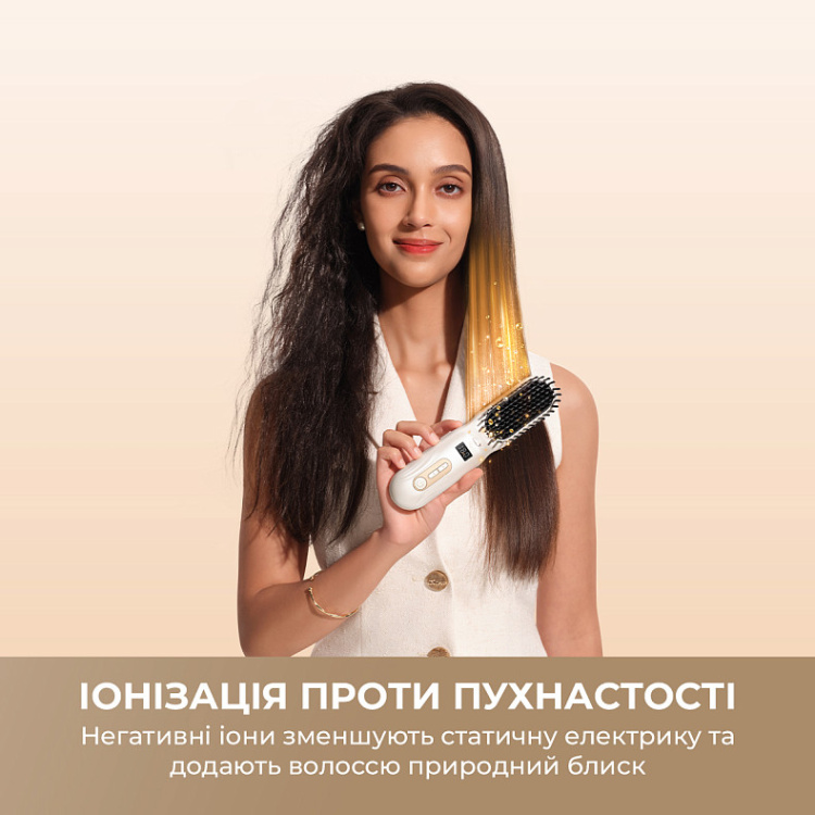Бездротова щітка-випрямляч для волосся з іонізацією Dreame Silky White (AA02A-WH)